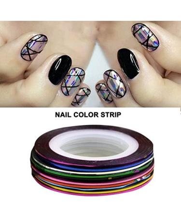 30 Pcs Nail Art Striping Tape Line Decoration Sticker Set - 30 Vibrant Colors - DIY Nail Tool for Girls & Ladies - Buy Online on GoSupps.com