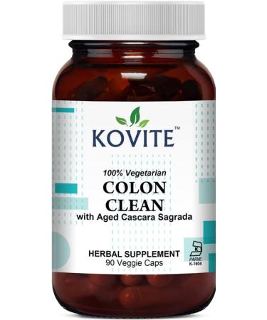 Kovite Colon Clean with Aged Cascara Sagrada - Kosher and Vegetarian - 90 Vegetable Capsules