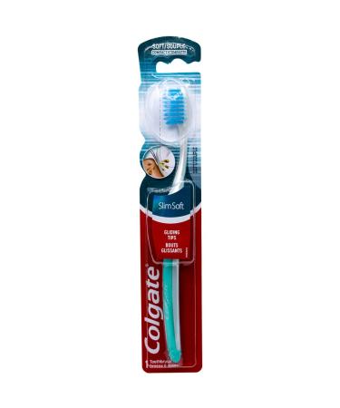 Colgate Slim Soft Toothbrush Gliding Tips Compact Soft (Colors Vary) -1 Count
