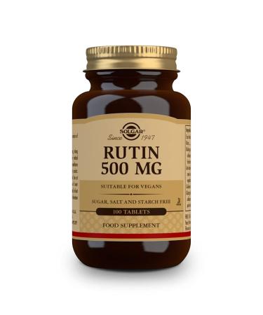 Solgar Rutin 500 mg, 100 Tablets - Antioxidant - Natural Bioflavonoid - Vegan, Gluten Free, Dairy Free, Kosher - 100 Servings - Buy Online on GoSupps.com