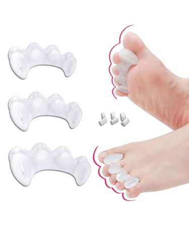 COSYSILK Toe Separators with Inserts Adjustable Toe Spacers Correct Your Toes for Women Dividers to Correct Bunions Hammertoes (M Size) Medium