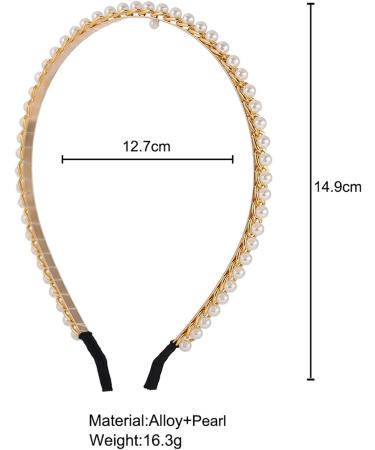 TseenYi Pearl Hairband Headband Gold Metal Pearl Headbands Jewelry for Women and Girls Bride Bridesmaid Wedding Hairpin Hair Band Valentine s day - Buy Online on GoSupps.com
