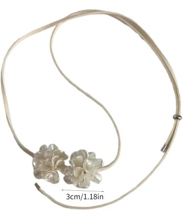 Buy Oralgo's Irregular Flower Trailer Collar Necklace | Adjustable Black Flower Neck Chain with Colorful Pearls - International Shipping Available - Buy Online on GoSupps.com