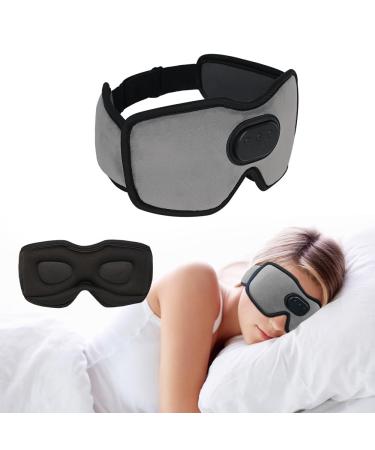 Joythink Sleeping Headphones Wireless Sleep Mask Comfortable Contoured Eye Cups and Nose Covering for Women Men 3D Pillowy Soft Light Blocking Eye Mask 0 Pressure on Eyelids & Eyelashes Grey