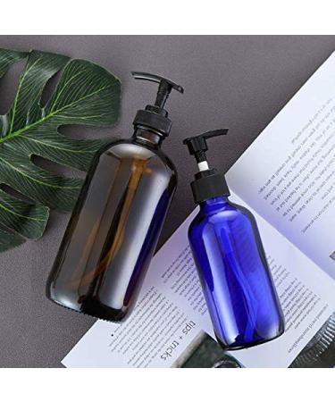 500ml Refillable Bernstein Glass Shampoo & Shower Gel Bottle with Plastic Pump - Ideal Packaging for Cosmetics & Bathroom Soaps - Buy Online on GoSupps.com