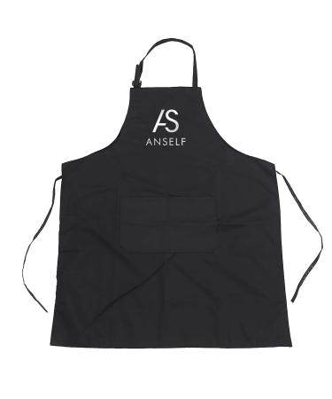 Black Hairdresser Apron Salon Hairdresser Cutting Barber Cape Adjustable with Pockets