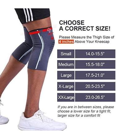 BERTER Knee Compression Sleeve Support for Running  Jogging  Sports - Brace for Joint Pain Relief  Arthritis and Injury Recovery - A Pair Grey-Blue Medium(15.5-18.0) - Buy Online on GoSupps.com
