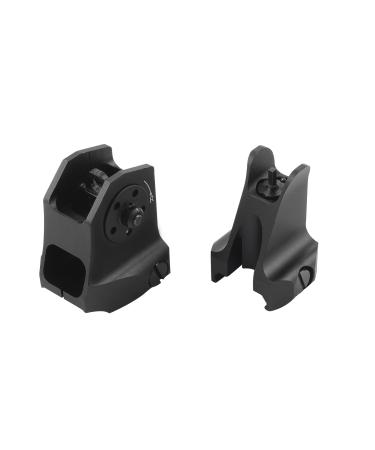 AGGXPF Fixed Iron Sights Set, Durable Backup Sight, Front and Rear Sight Set for Picatinny Weaver Rails