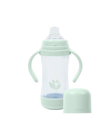 green sprouts  Glass & Sprout Ware  Sip & Straw 5oz.  6mo+  Plant-Plastic  Platinum-Cured Silicone  Dishwasher Safe  Grows with Baby  Tested for Hormones  5oz  Light Sage