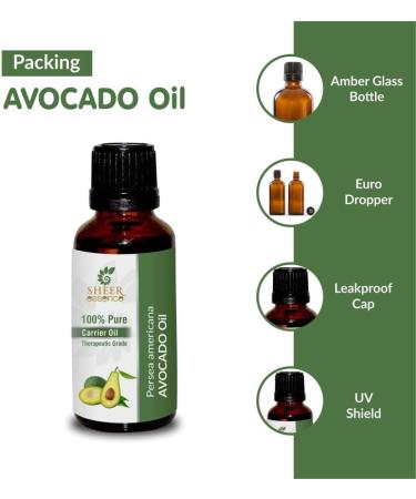 Buy 100% Pure Avocado Carrier Oil 5 ML to 1000 ML | Natural Therapeutic Grade Persea Americana Oil - Worldwide Shipping - Buy Online on GoSupps.com