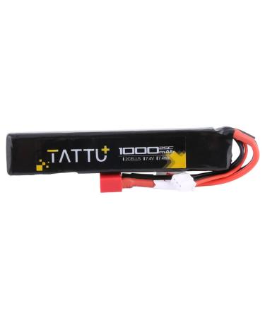 TATTU 7.4V Airsoft LiPO Battery with Deans Connector, 1000mAh 25C 2S Battery Pack for Airsoft Guns
