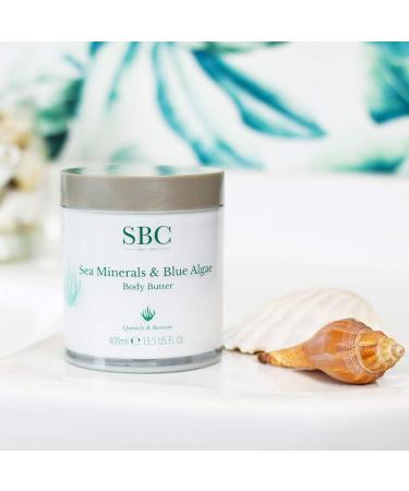 SBC Skincare Sea Minerals & Blue Algae Body Butter - 400ml | Hydrating Body Lotion With Hyaluronic Acid | Body Butter For Men And Women | Vegan Friendly Body Moisturiser | Body Cream For Dry Skin - Buy Online on GoSupps.com