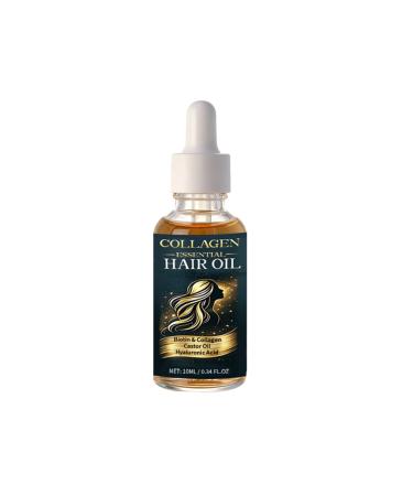 G n rique Essential Hair Oil with Collagen - Castor Oil Biotin & Hyaluronic Acid - Intense Hydration Anti-Frizz Smoothing and Softening - For All Hair Types - 10ml Travel Size