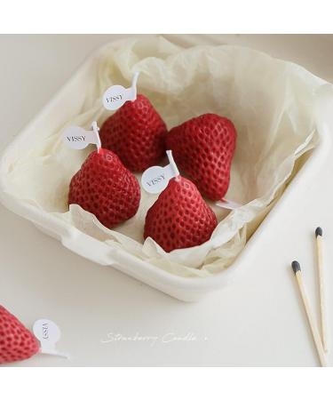 4 Pieces Strawberry-Shaped Fragrance Candles | Soy Wax Decorative Candles for Parties Weddings Meditation & Stress Relief - Buy Online on GoSupps.com