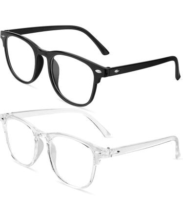 Aomig Blue Light Glasses - 2PC Gaming & Reading Glasses | Unisex Eye Protection & Fatigue Relief (Black/White) - Buy Online on GoSupps.com