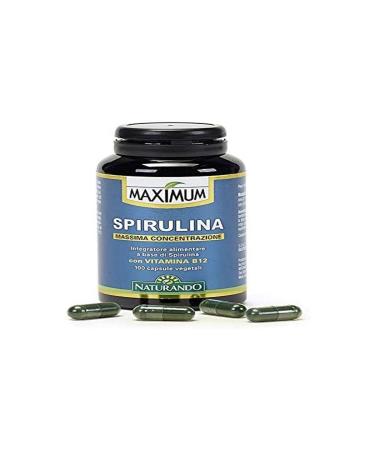 Naturando Naturando Maximum Spirulina - Natural Dietary Supplement with Seaweed Spirulinas and Vitamin B12 100 Vegetable Capsules