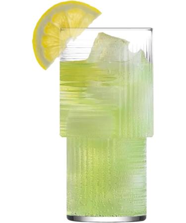  Biomatea Biomatea Set of 6 Organic Matcha Glasses Powder 30g 400ml Each Ribbed Glass with Stackable Geometric Pattern - Buy Online on GoSupps.com