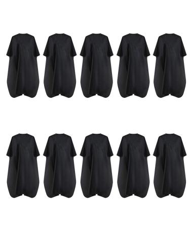 Black Waterproof Hair Salon Cape Professional Barber Cape with Metal Snap Closure Hair Cutting Cape for Adults Water Resistant Hairdressing Cape 59