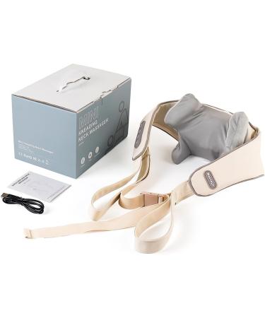 Shiatsu Neck Massage Device with Heat - 5D Deep Tissue Relief for Neck Back & Shoulders - Beige - Buy Online on GoSupps.com