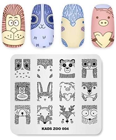 KADS Cute Animal Series Nail Art Stamp Plate | DIY Nail Stamping Template Tool T4 - Buy Online on GoSupps.com