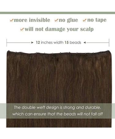 LAAVOO Micro Tresse Extensions - 12 Dark Brown Remy Hair Invisible Micro Weft for Seamless Look - International Shipping Available - Buy Online on GoSupps.com