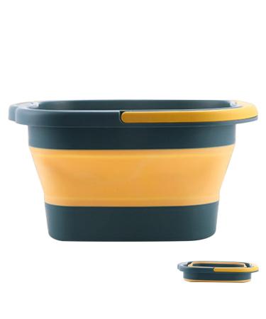 Foot Soaking Bath Basin | Soak Basin with Massaging Rollers and Handle | Stress Relief Soaking Tired Feet Help Sleep Home Spa Outdoor Travel Yellow+blue