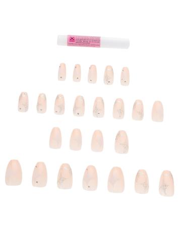 IWOWHERO Nails Decoration 1 Set Nail Patch French Decor Manicure Patches Nail Files Nails for Women Fake Nails French Diy Manicure Supply Nail Embellishments Girl X4 Nail Supplies