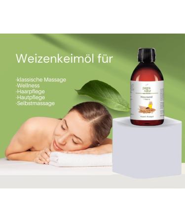 Pagra Natur Massage Oil - 100% Pure Wheat Germ Oil 1st Pressing 250 ml | Premium Natural Body Oil for Relaxation & Skin Nourishment - Ships Internationally - Buy Online on GoSupps.com