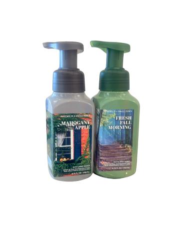 Bath & Body Works MAHOGANY APPLE and FRESH FALL MORNING 2-piece bundle Gentle & Clean Foaming Hand Soap Autumn Scents 8.75 fl oz each