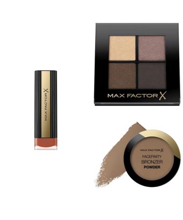Max Factor Golden Glamor Look - Color Elixir Matte FB. 45 + Color X -pert Soft Touch Palette 003 Hazy Sands + Facefinity Bronzer 002 Warm Tan Priyanka Golden Glamor Look