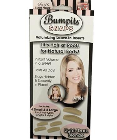 Bumpits Snaps Hair Volumizing Leave-in Inserts Light/Dark Blonde Lifts Hair at Roots for Natural Volume