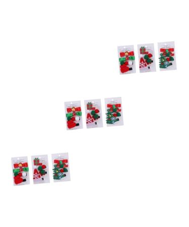 FRCOLOR 9 Sets Infant Hair Clips Girl Hair Clips Hair Accessories for Girls Xmas Hair Bows Christmas Hair Pins Xmas Hair Clips Christmas Barrettes Kid Barrettes for Christmas Kids Hair Pin
