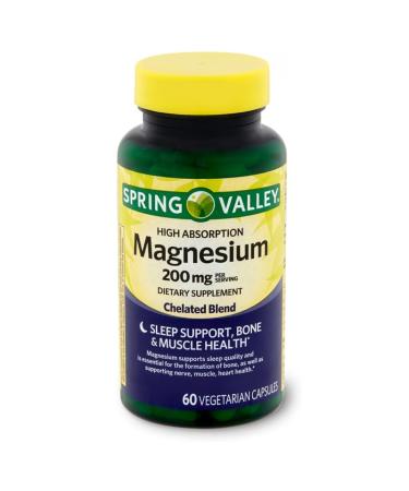 4 TOP CARE Magnesium Supplement for Men & Women - 200mg of Pure Magnesium - Magnesium Capsules - 60 Count