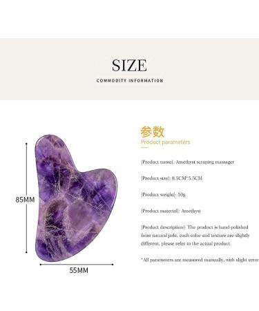 BEEAR Jade Gua Sha Facial Tool - Natural Amethyst Guasha Stone Facial Tool with Gift Box for Face Massager Skin Tightening and Muscles Relaxing 100% Authentic (Purple) - Buy Online on GoSupps.com