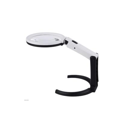 Lightweight Magnifying Glass 2/5 Times Foldable Handheld Plug-in Radio Type Magnifying Glass with Led Light for Lighting Reading and Repaiwatch Tools Lofty Ambition