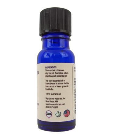 Wyndmere Sandalwood Essential Oil in Jojoba - 100% Pure Therapeutic Quality - 10ml - Made in USA | Perfect for Diffusers | International Shipping Available - Buy Online on GoSupps.com