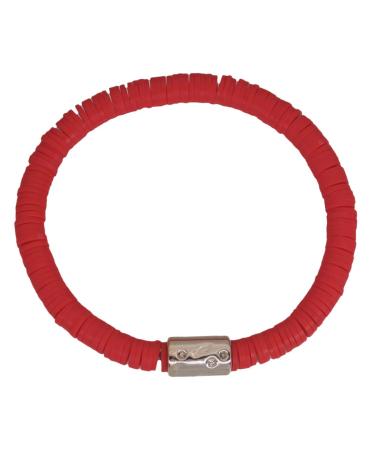 VALICLUD 3pcs Clay Bracelet Beaded Bracelet Bead Bracelet Rainbow Stretch Bracelet Wrist Ornament Polymer Bangles Elastic Polymer Handmade Pottery Miss Polymer Clay Popularity Bracelets 18X0.6cm Red