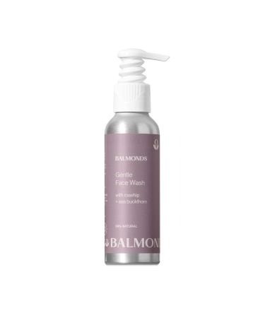 Balmonds Gentle Face Wash - 99% natural foaming fragrance-free facial cleanser with rosehip and borage for sensitive skin