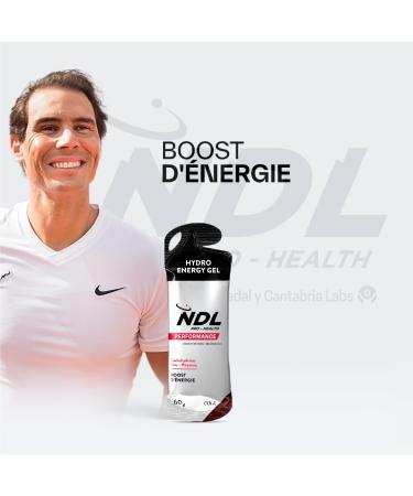 NDL Pro-Health Hydro Energy Gel - Sports energy gel with carbohydrates and mineral salts low sugar content immediate energy supply caffeine free cola flavor Pack 12-720g by Rafa Nadal - Buy Online on GoSupps.com