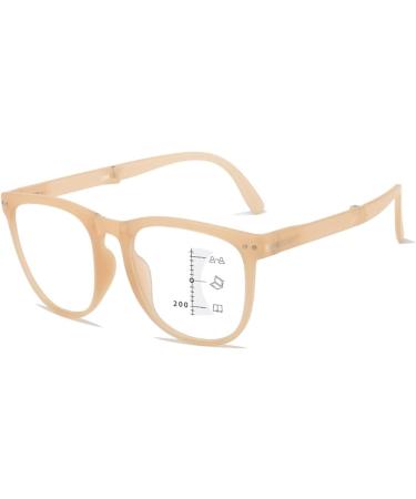 Personalized Foldable Multifocus Anti-Blue Light Glasses for Men & Women - Tofu Pudding Color 2.00 Size - Buy Online on GoSupps.com