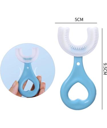 JdXun U-Shaped Children's Toothbrush Set - 360 Silicone Brush for Kids (2-12 Years) - Blue & Pink Food Grade Quality - Buy Online on GoSupps.com