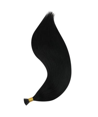 Sunny Hair I Tip Hair Extensions - 50S Pre Bonded Jet Black Human Hair 20 Inch | Cold Fusion I Tip Extensions for Women - Buy Online on GoSupps.com