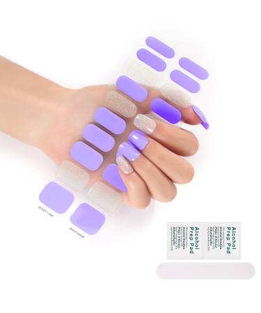 20 Sticker Semi Cured Gel Strips Gel Nail Full Wraps Strips Gel Nail Stickers UV/LED Lamp Required Nail Wrap Semi Cured Gel Nail Strips Pedicure Semi Cured Gel Nail Strips Starter Kit Semi Bss88