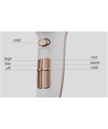 Hairdryer Professional Ionic Hair Dryer 2200W Powerful AC Motor Salon Fast Blow Dryers 3 Heat 2 Speed Settings Hair Dryer with Hair Comb/Nozzle for Men and Women Home and Salon Gold Small Gift - Buy Online on GoSupps.com
