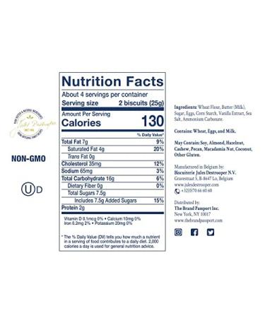 Jules Destrooper Butter Crisps - Caramelized Biscuits 3.5oz (Pack of 1) | Authentic Belgian Recipe - Buy Online on GoSupps.com