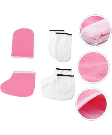 minkissy 4 Pairs Hand and Foot Mask Moisturizing Hand Gloves Exfoliating Glove Silicone Paraffin Wax Mitts Booties Paraffin Wax Bath Accessories Fabric Paraffin Socks Gel Sokcs Thicken Set - Buy Online on GoSupps.com