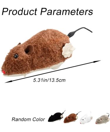 QYNuLi Clockwork Mouse Toy Plush Interactive Cat Toy Cute Moving Mouse Toy for Hard Surfaces and Flat Surfaces (Random Color) - Buy Online on GoSupps.com