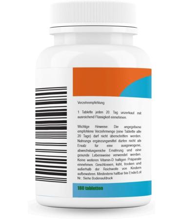 Future's Nutrition 20 000 I.E Vitamin D3 K2 - Vegan High Bioavailability 99.7% All-Trans 180 Tablets for Optimal Purity - 1 Tablet Every 20 Days - Buy Online on GoSupps.com