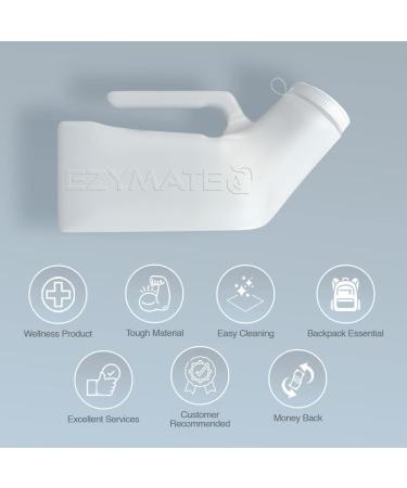 EZYMATE 1000ml Portable Urinal for Men | Spill Proof Male Urine Bottle with Screw Cap Lid | Ideal for Hospitals, Emergencies, and Travel - Buy Online on GoSupps.com