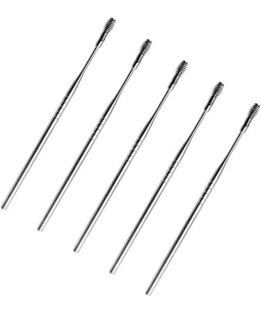 MARMERDO 5pcs Tweezer Kit - Ear Cleaning Tools Earwax Removal Kit with Rotation Spring - Silver Ear Pick Stick Scraper for Effective Cleaning - Buy Online on GoSupps.com